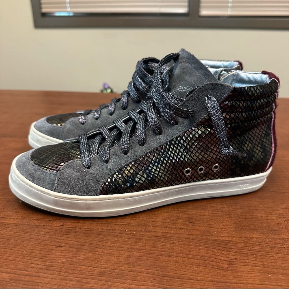 P448 Metallic Python High Top Sneakers 39 (US 8.5) - women’s snake print $298 - Picture 3 of 13
